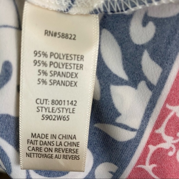 Max Studio Navy & White Floral Racer Back Dress Stretch Small NWT - Picture 11 of 12